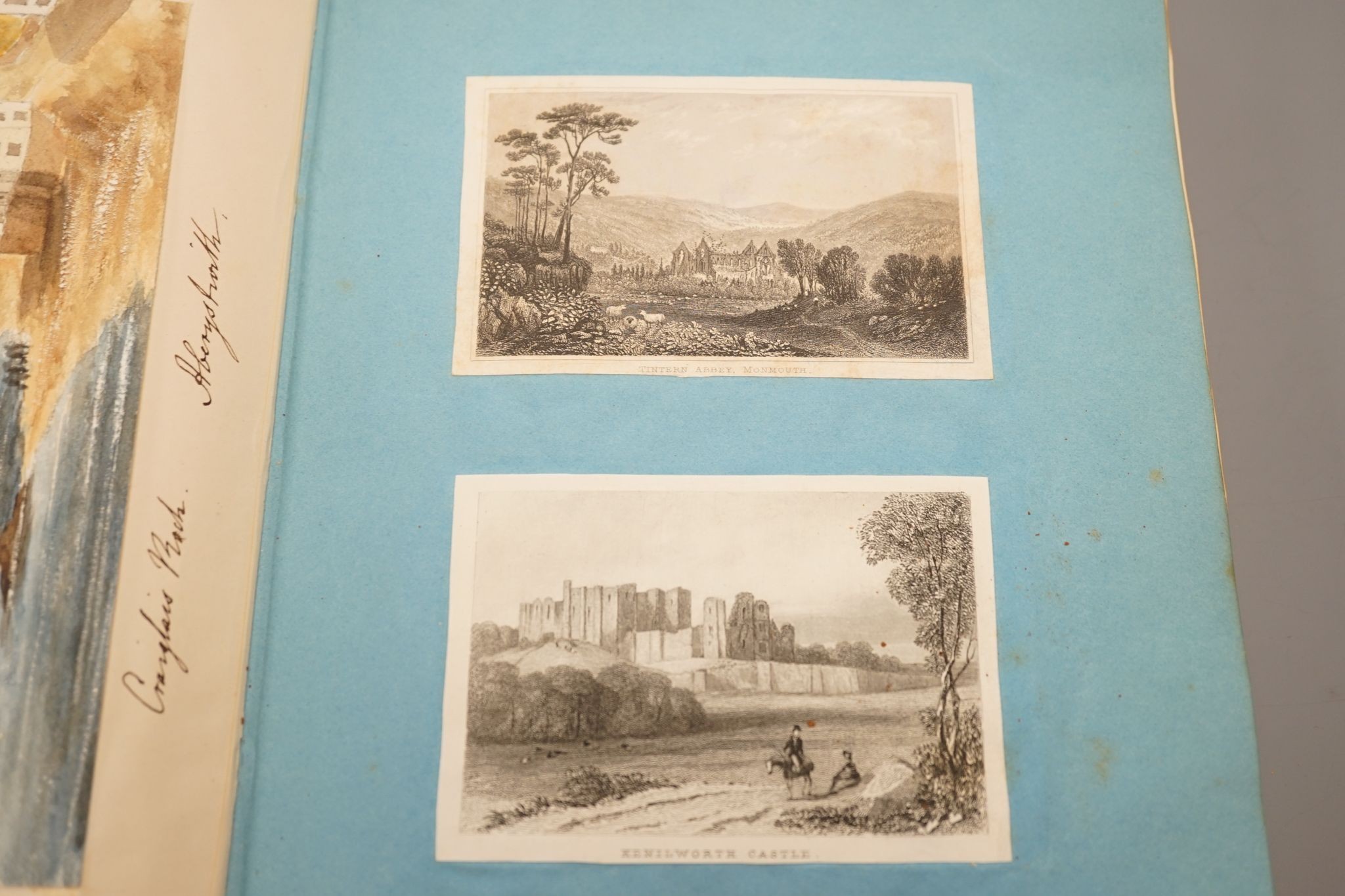 An album of 38 late 18th/early 19th century watercolour and pencil sketches by various hands, including two en grisaille, of Greek temples, by George Stanley Cary (1780-1822), others by Lady Mordaunt (1848-1906), John St